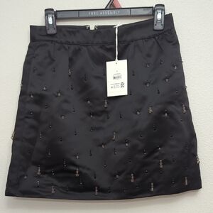 Free Assembly Black Embellished Skirt Size 0